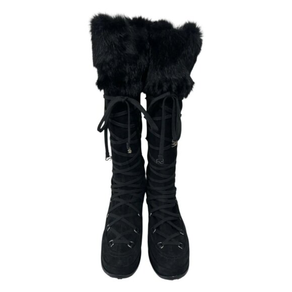 New Stuart Weitzman Black Suede Sport Aspen Troll Boots Size 9 - Picture 1 of 5